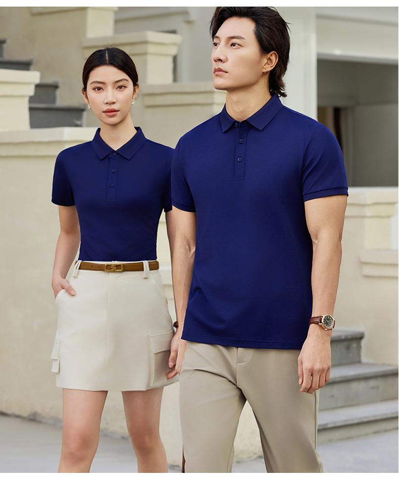 210g莫代爾蠶絲珠地短袖polo衫品質(zhì)polo衫定制